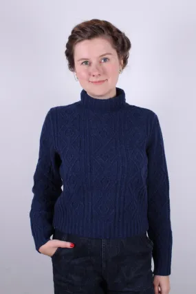 1940s / 1950s vintage style turtleneck pullover - Navy blue - Inger