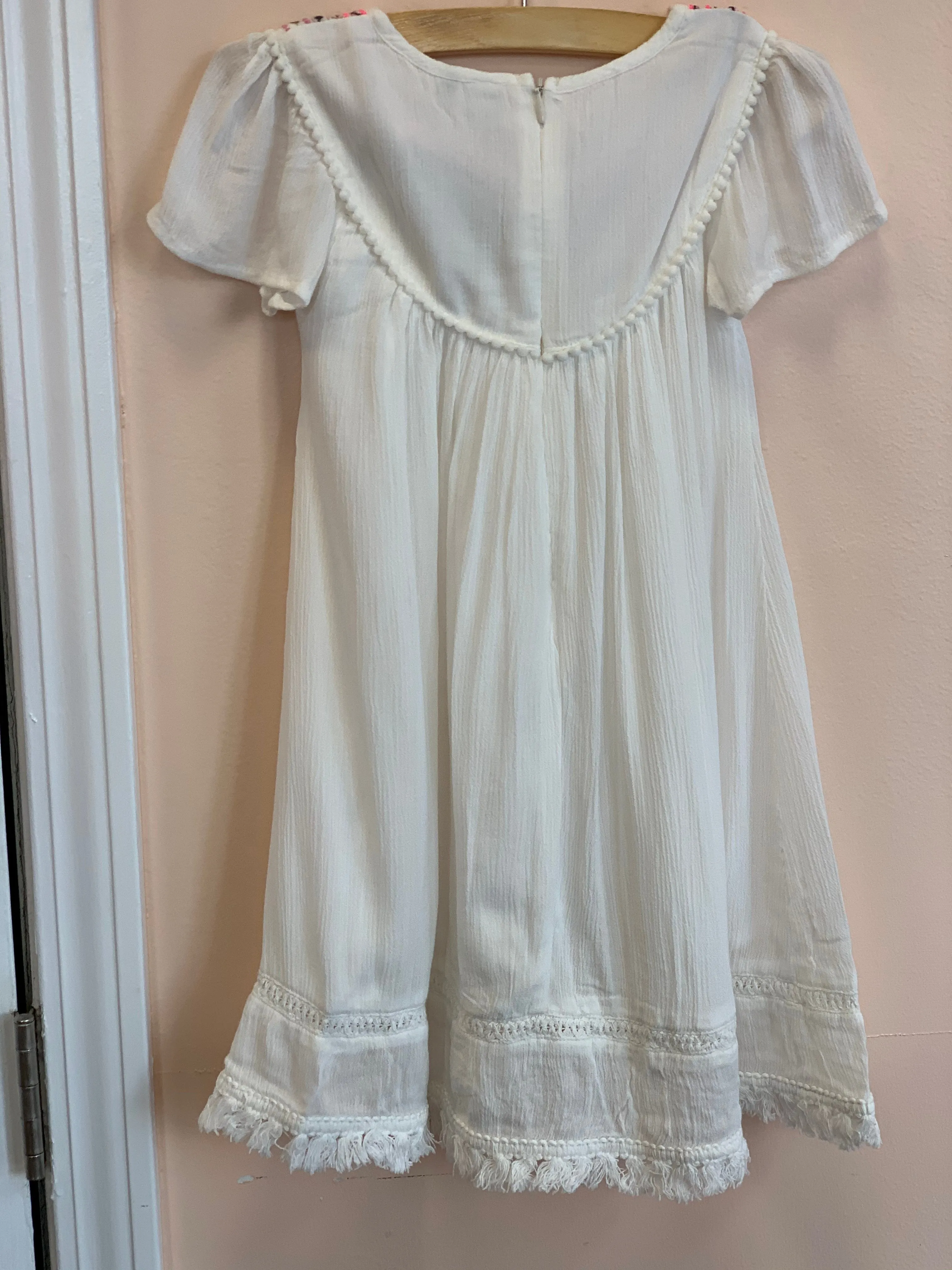 3Pommes Girls Arizona Girl Off White Short Sleeve Dress