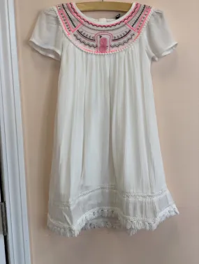 3Pommes Girls Arizona Girl Off White Short Sleeve Dress