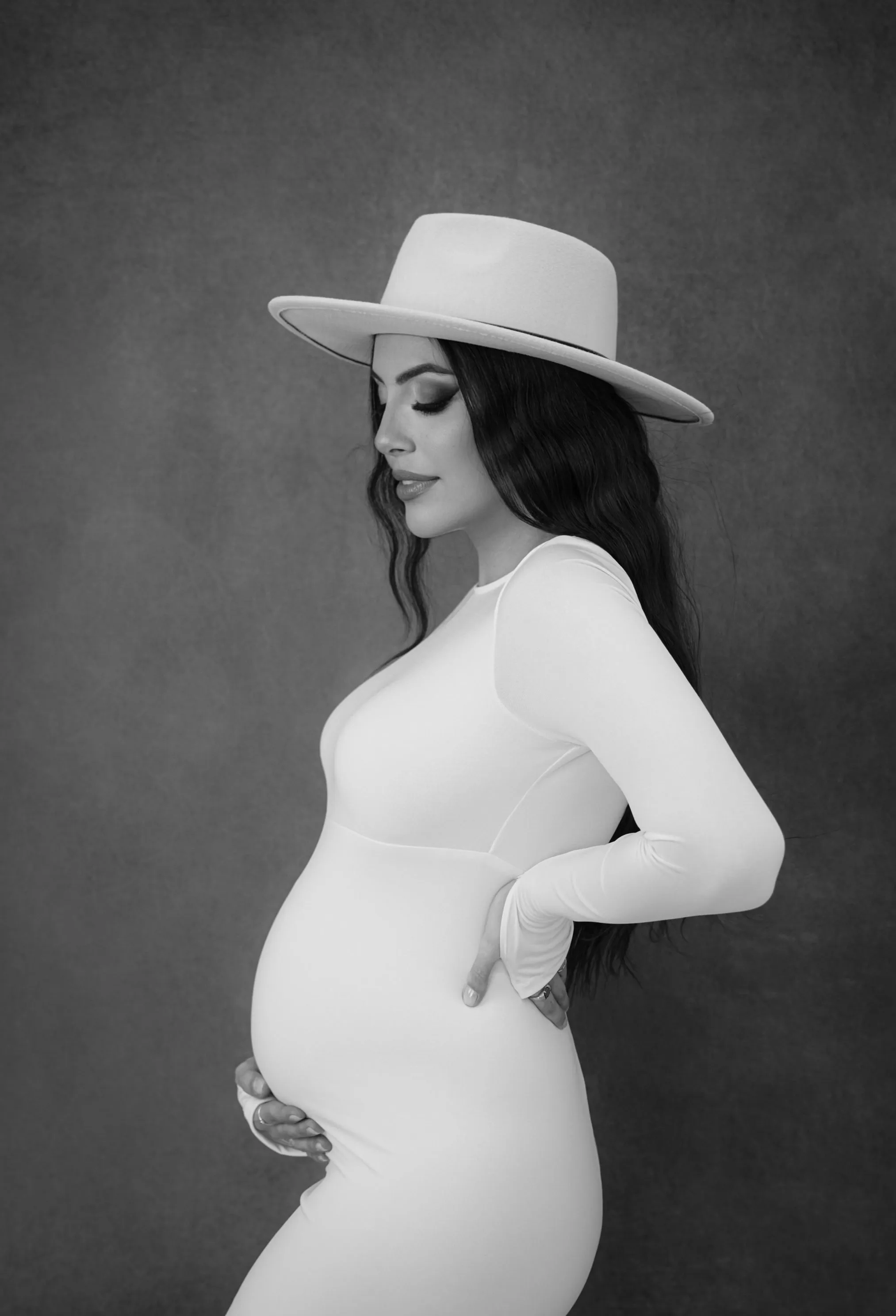 Ankle length Scoop Neck Maternity Dress