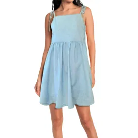 ASOS - Tie Straps Lightweight Denim Mini Dress