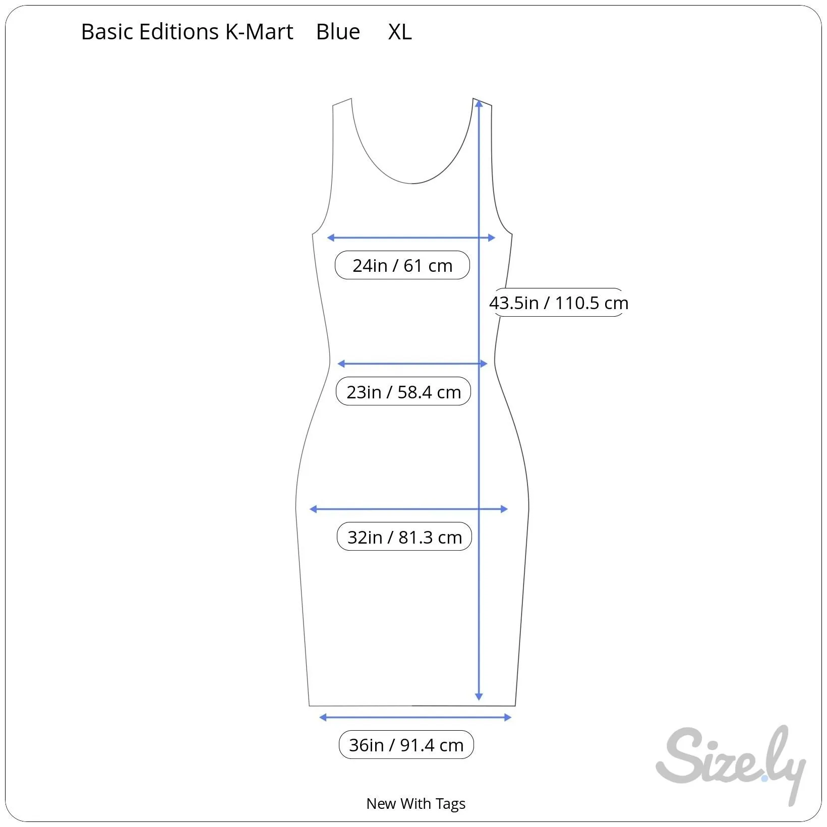 Basic Editions K-Mart Women's Sleeveless Blue Polka Dot Button Front Dress - New
