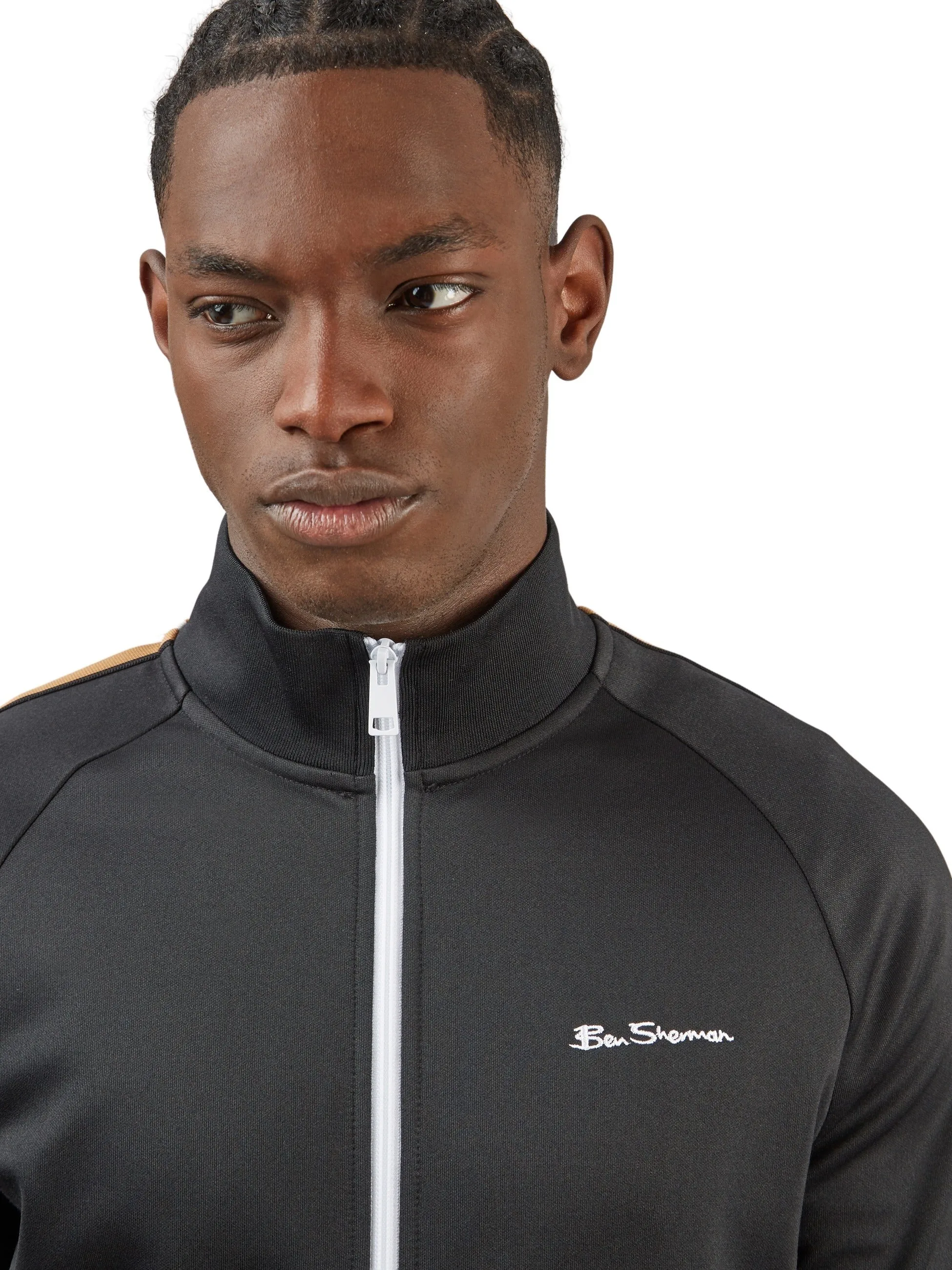 Ben Sherman House Taped Tricot Track Top - Black