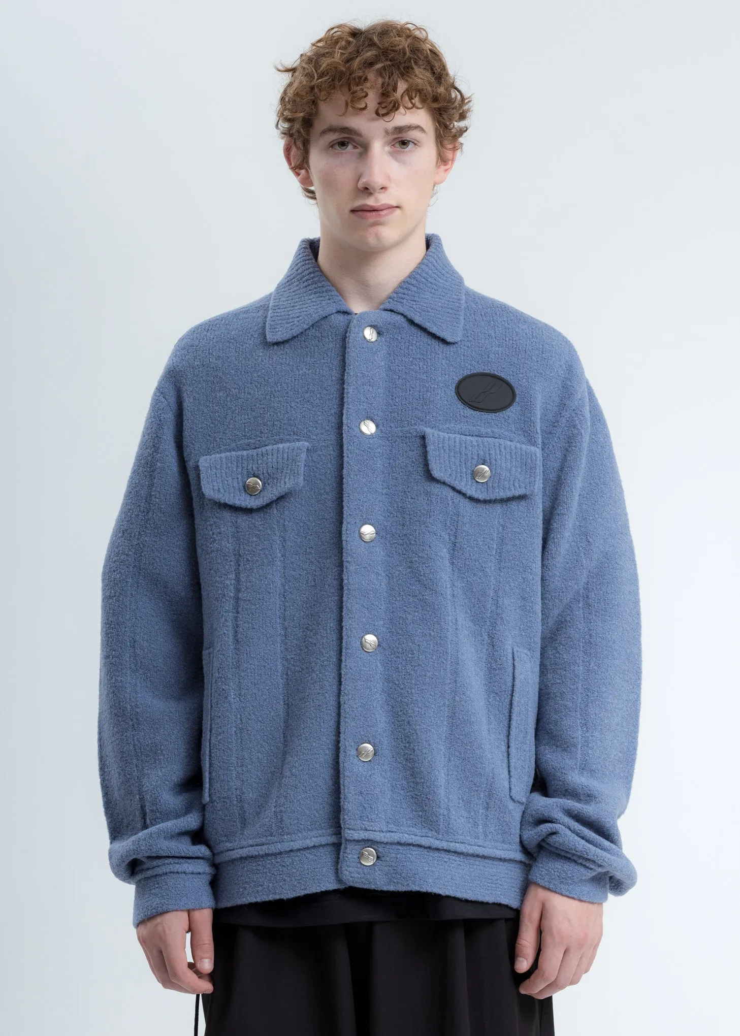Blue Felted Knitted Jacket