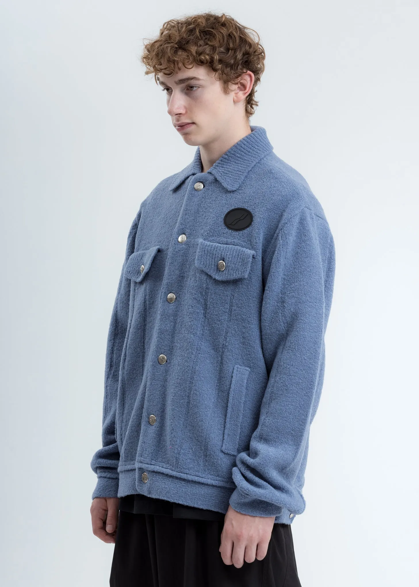 Blue Felted Knitted Jacket