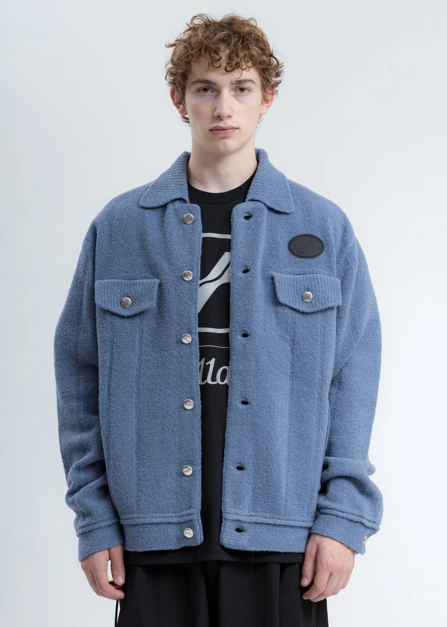 Blue Felted Knitted Jacket