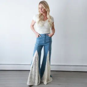 Boho Lace Flare Jeans