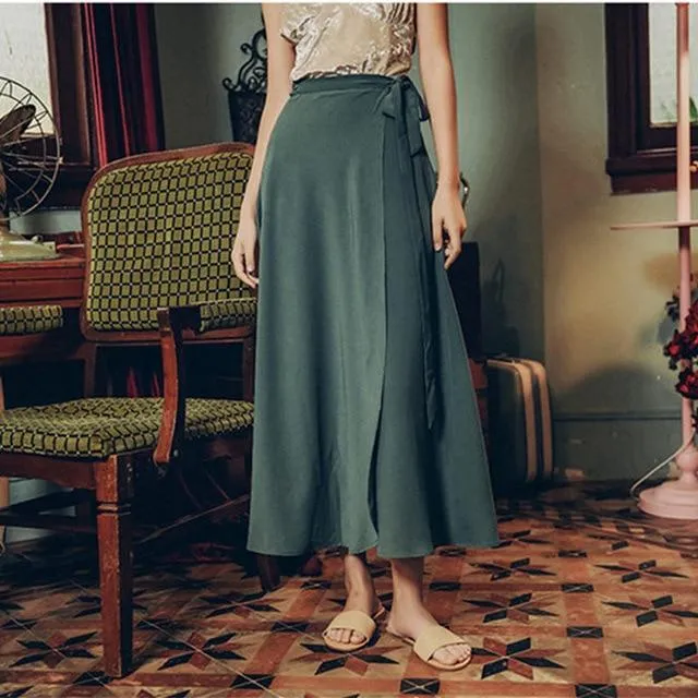 Boho Wrap Midi Skirt