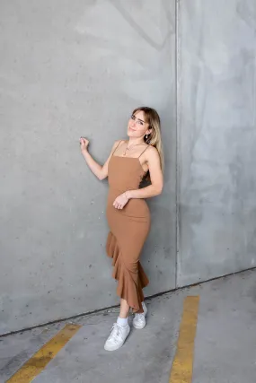 Cappuccino Dream Ruffle Dress