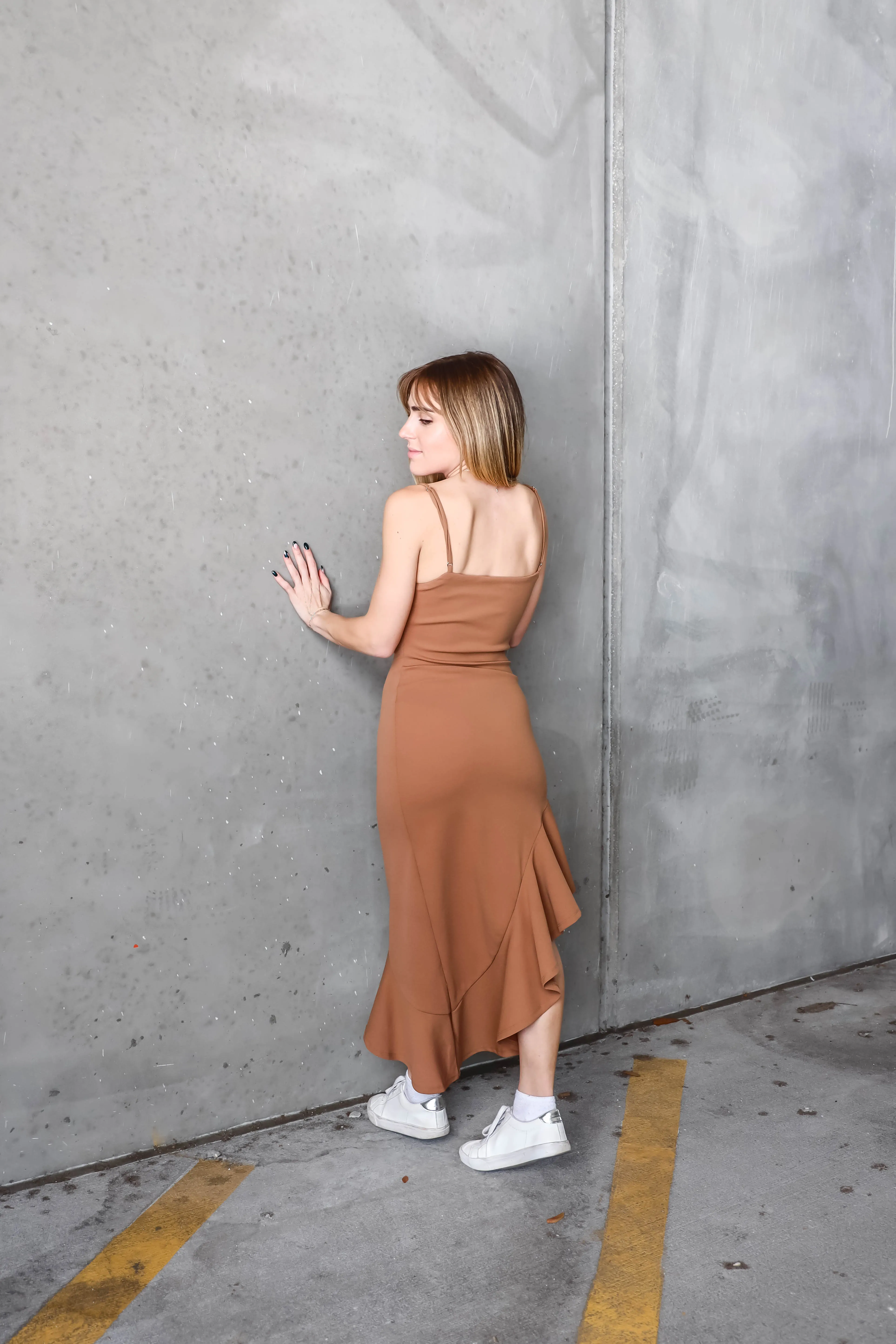 Cappuccino Dream Ruffle Dress