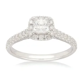 Celebration 18ct White Gold Princess and Round Cut 0.75 Carat tw Lab Grown Diamonds Ring
