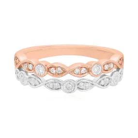 Celebration 9ct Rose & White Gold with Round Brilliant Cut 0.10 CARAT tw of Lab Grown Diamond Ring