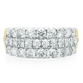 Celebration 9ct Yellow Gold Round Brilliant Cut 1 1/2 Carat tw of Lab Grown Diamonds Ring