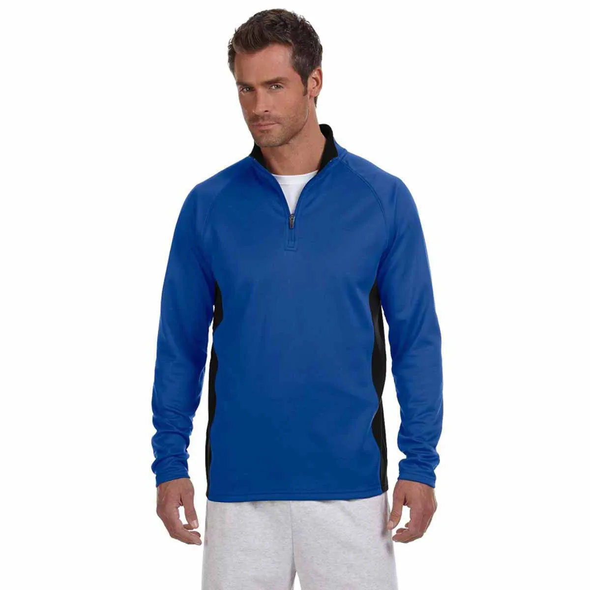Champion Men's Athletic Royal/Black Performance 5.4-Ounce Colorblock Quarter-Zip Jacket