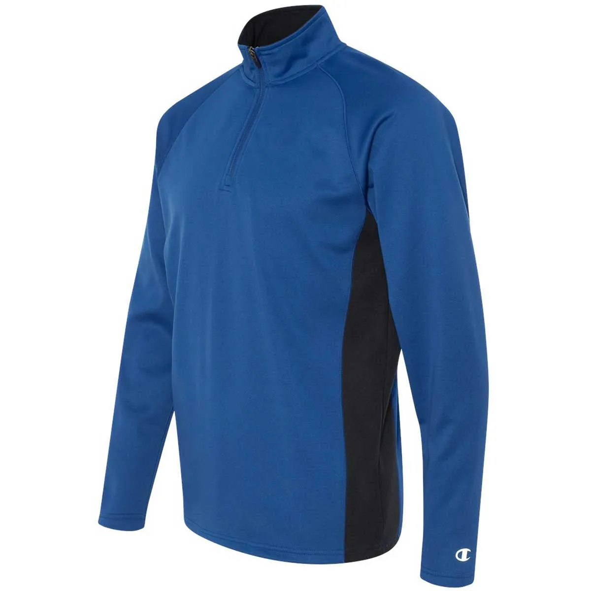 Champion Men's Athletic Royal/Black Performance 5.4-Ounce Colorblock Quarter-Zip Jacket