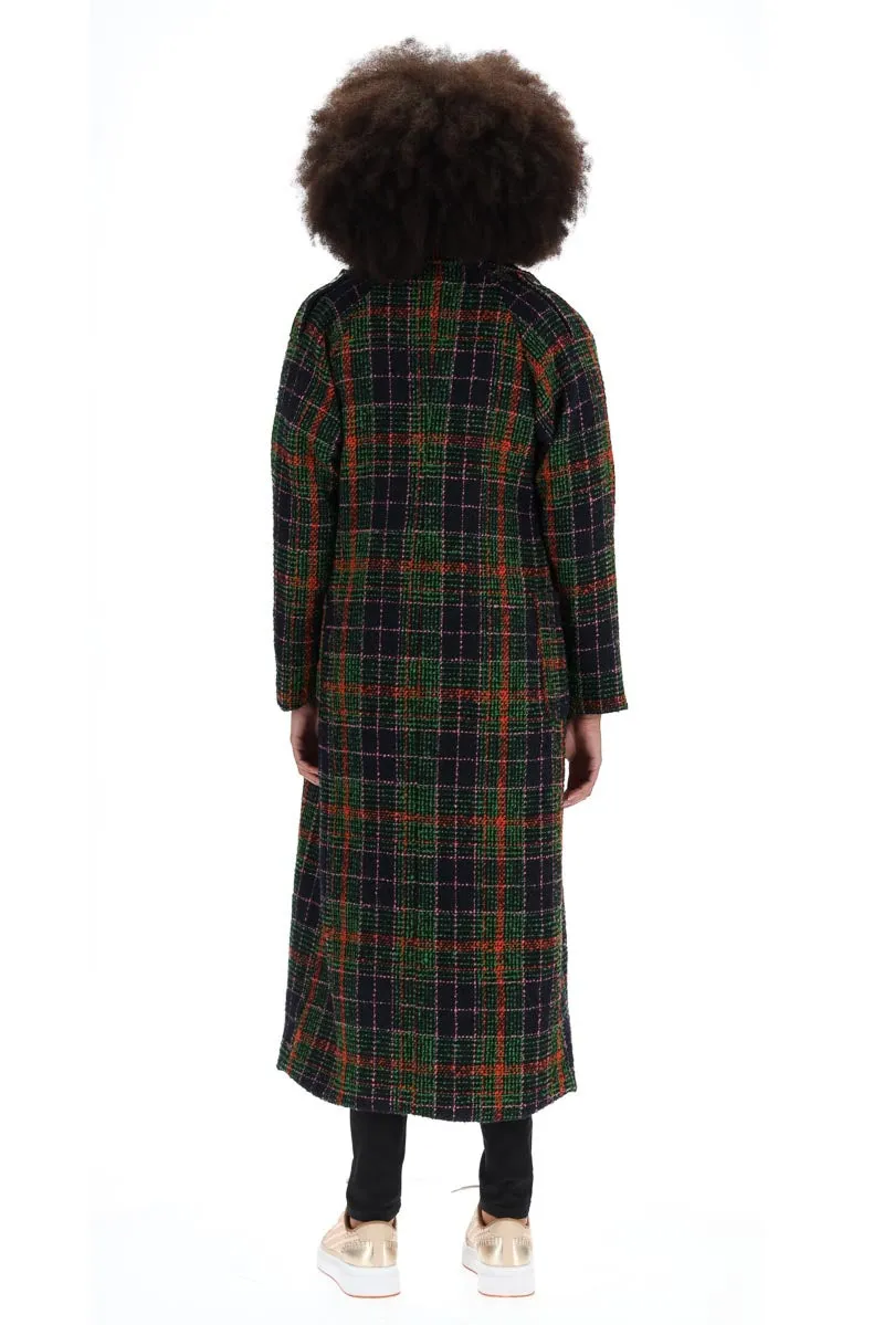 Charlo Simone Check Coat ch192