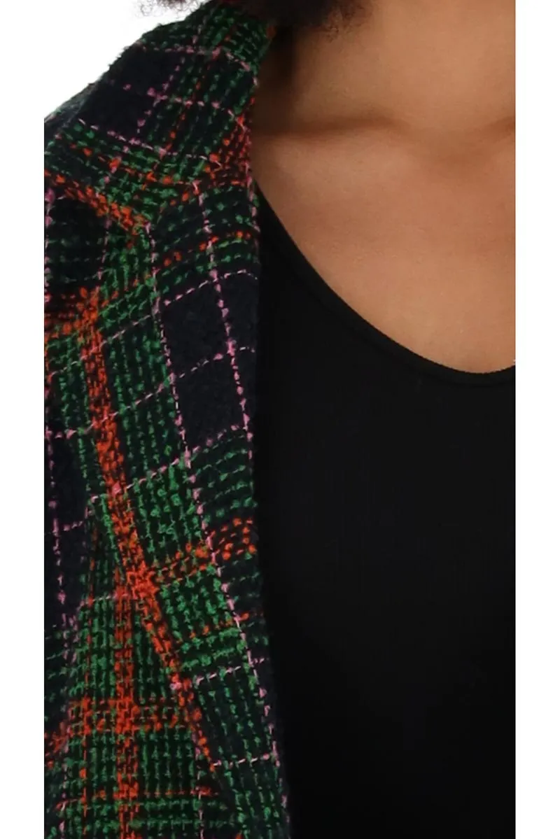 Charlo Simone Check Coat ch192