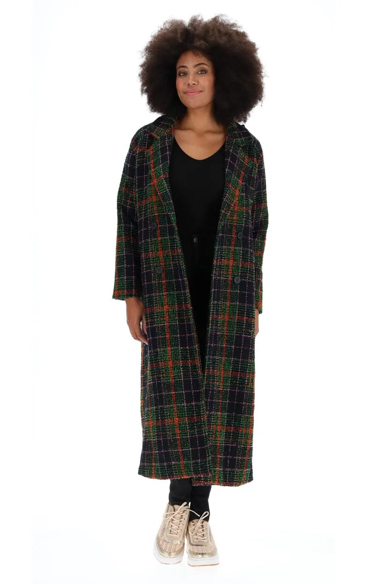 Charlo Simone Check Coat ch192