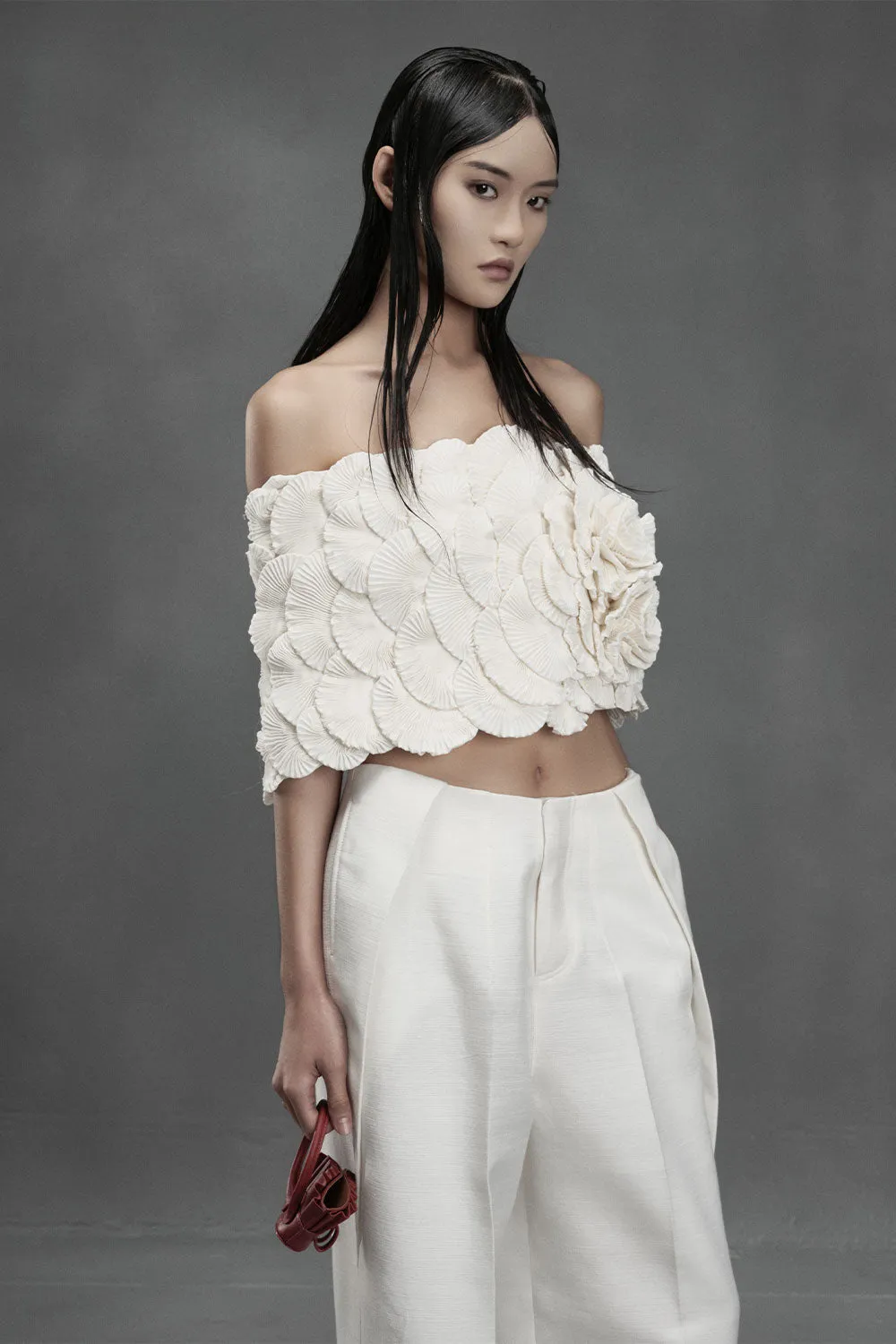 Claim Bodycon Off-Shoulder Chiffon Top