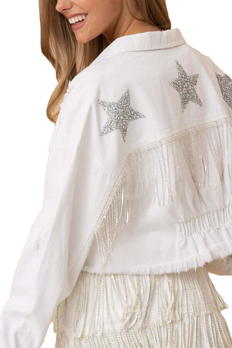 CS3363 Raw Hem Denim Jacket Outerwear