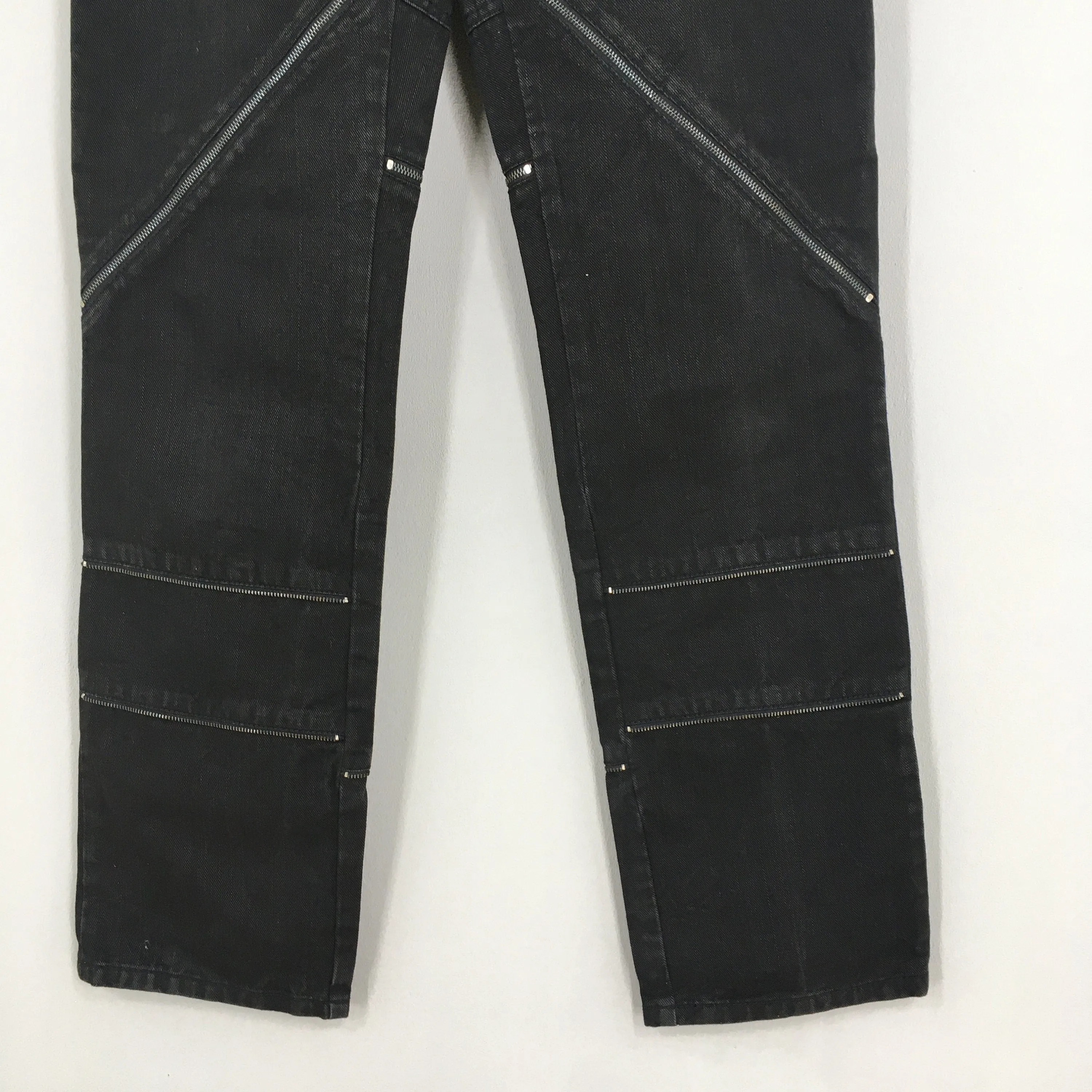 Custom Culture Denim Multi Zipper Punk Pants Size 34x33