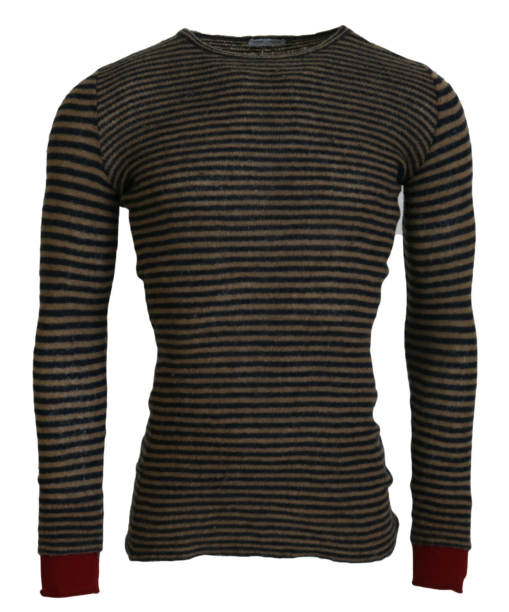 Daniele Alessandrini Multicolor Stripes Wool Crewneck Pullover Sweater