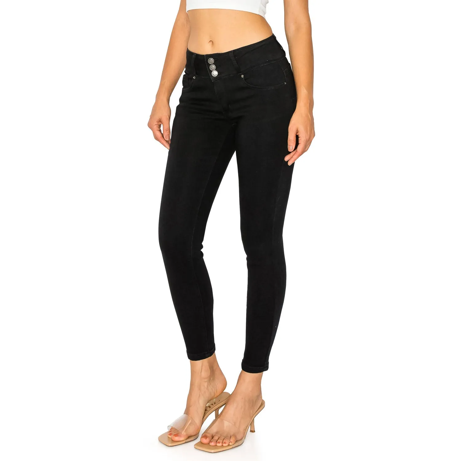 Denim Daydream Monterey Mid-Rise Ankle Skinny Jeans - Black