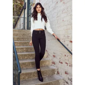 Denim Daydream Monterey Mid-Rise Ankle Skinny Jeans - Black