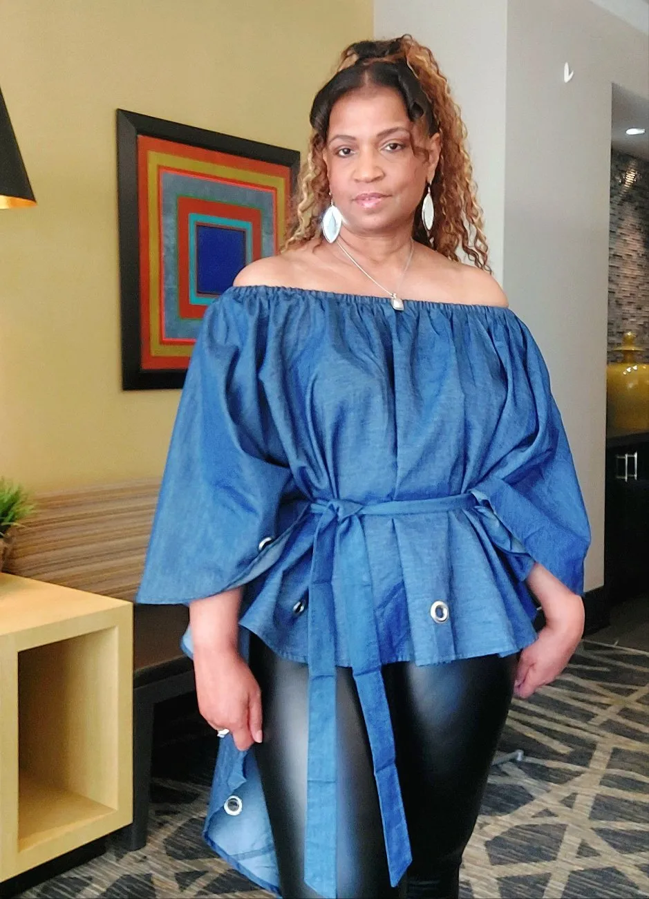 Denim Poncho Top