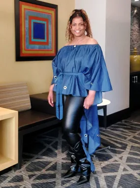 Denim Poncho Top