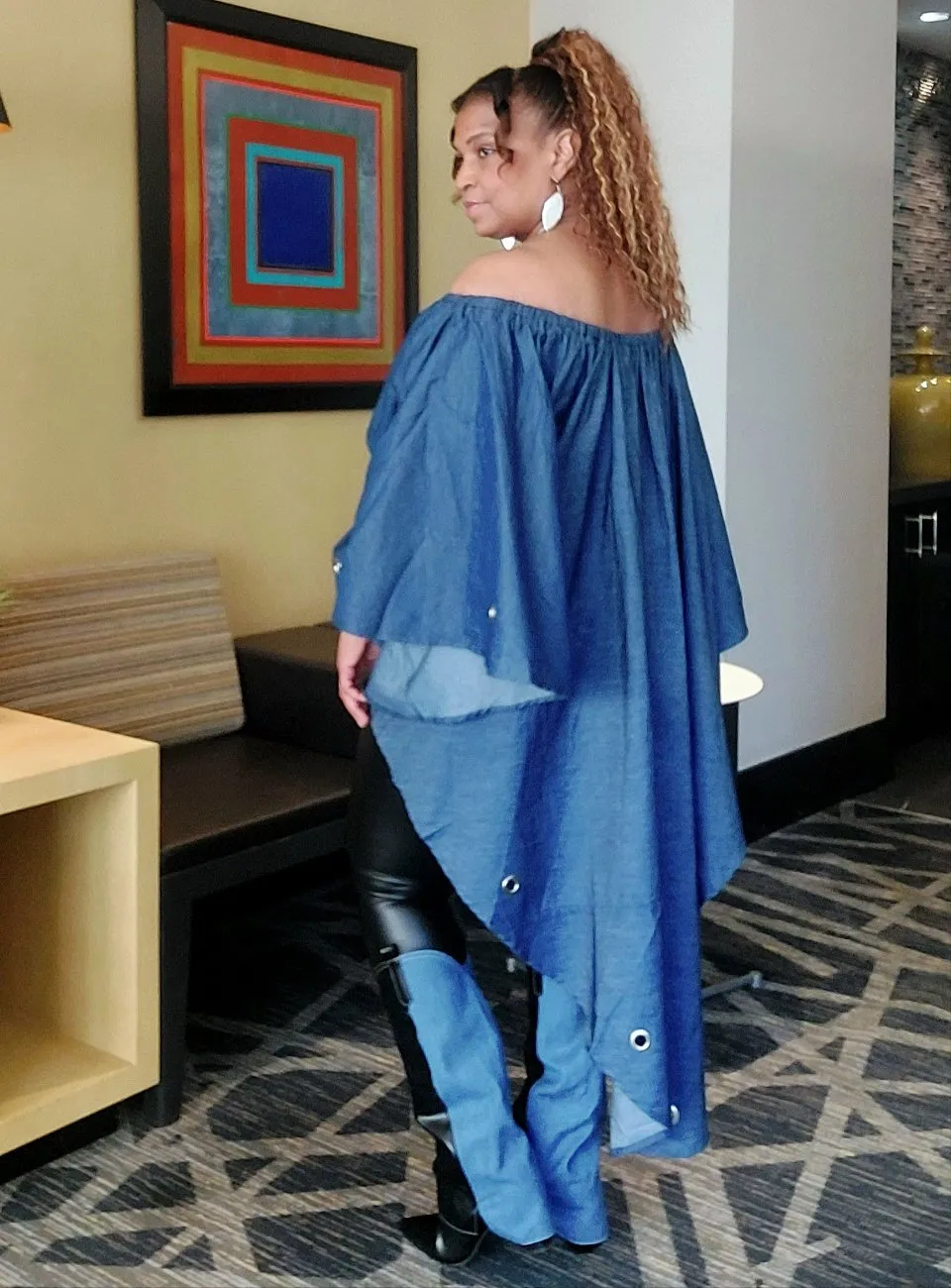 Denim Poncho Top