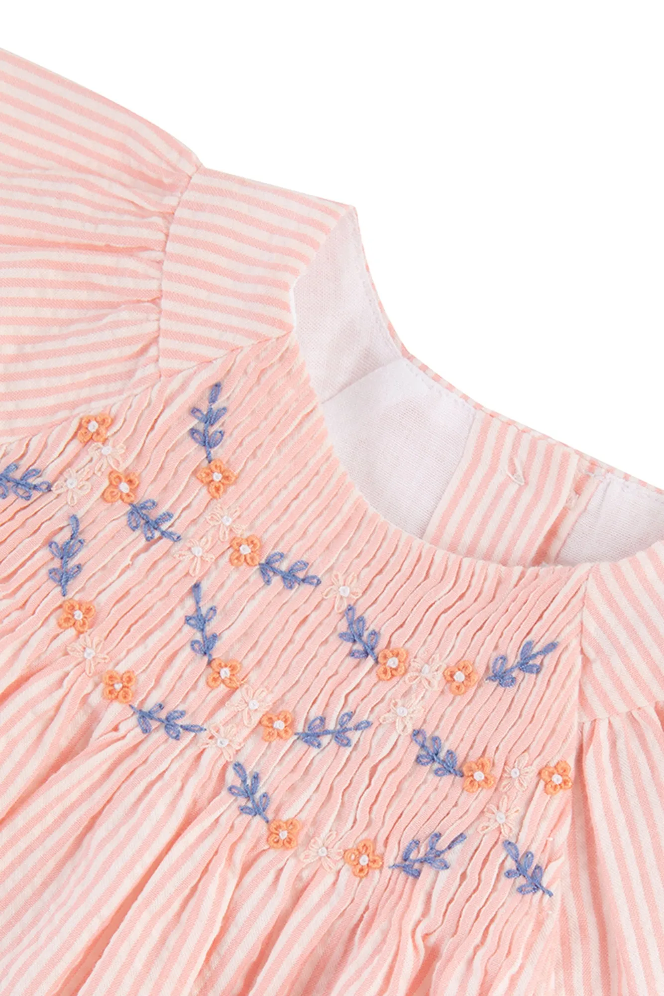 Dress - Peach seersucker