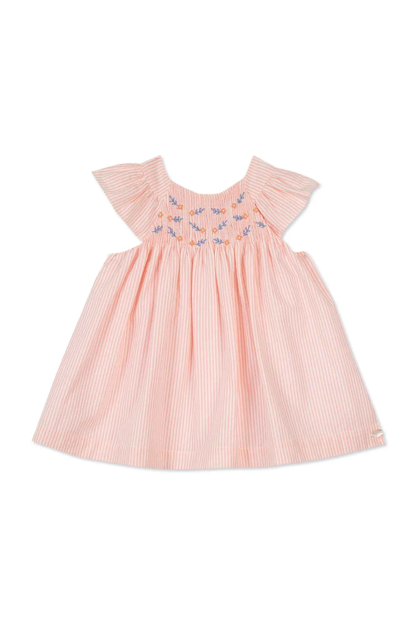 Dress - Peach seersucker