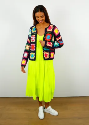 EA Doozy Pleated Slip Dress in High Alert