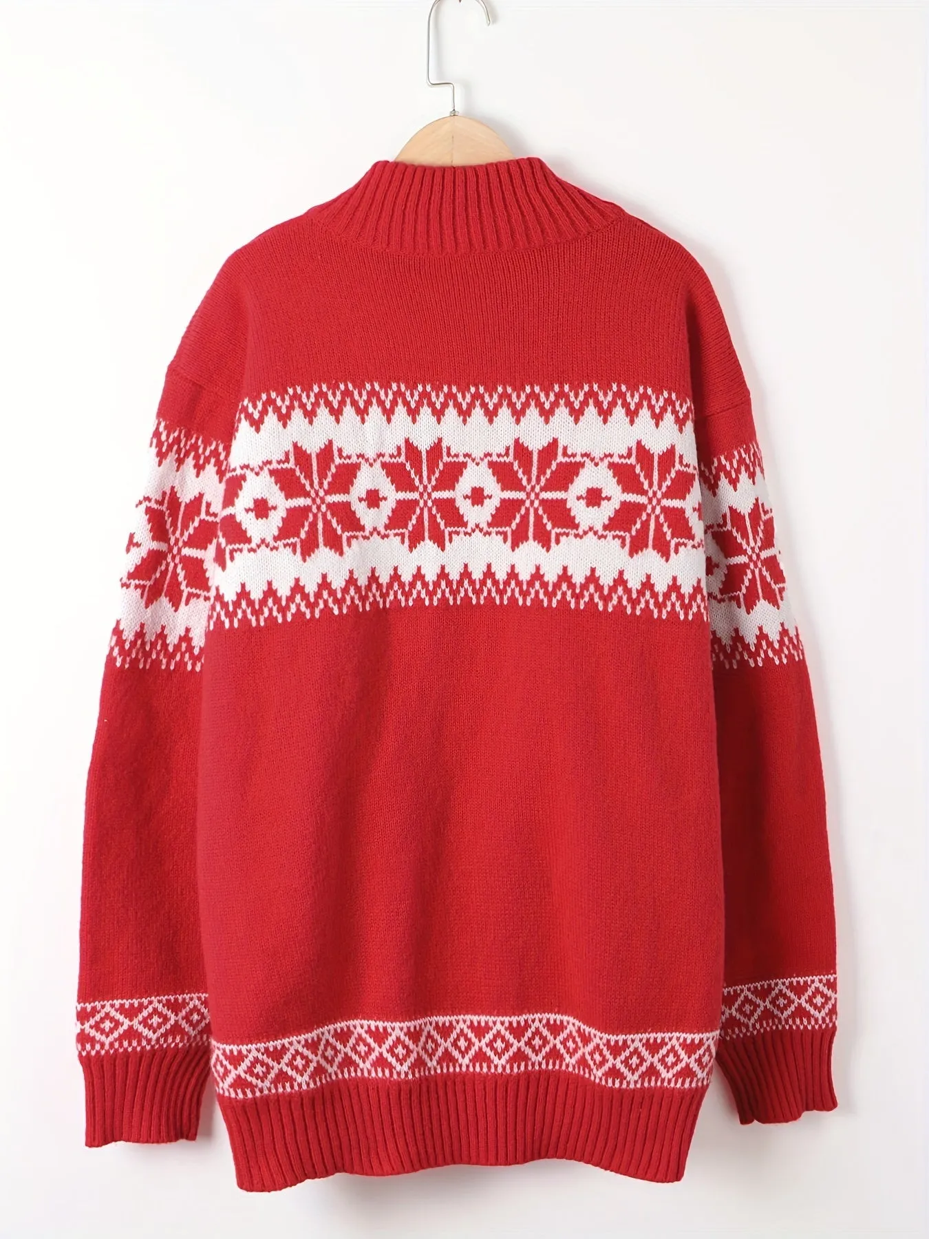 Edvard Nordic Pullover | Warmer Norwegischer Strickpullover mit Kragen für Herren