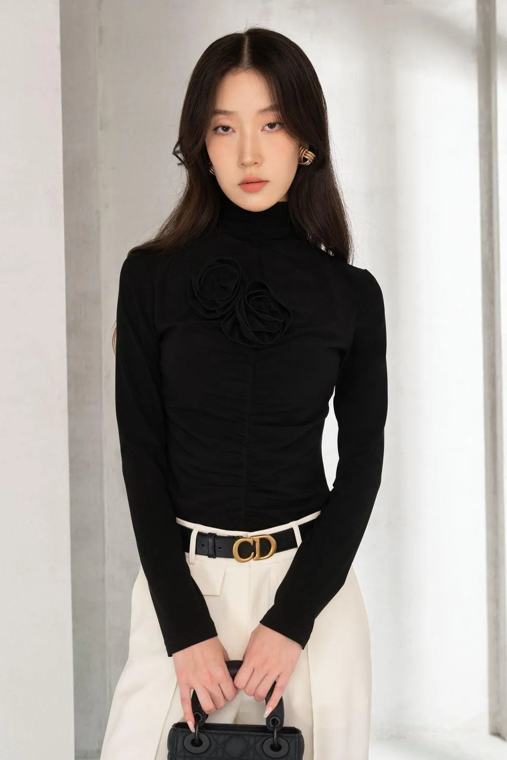 Eloise Bodycon Turtle Neck Rayon Top