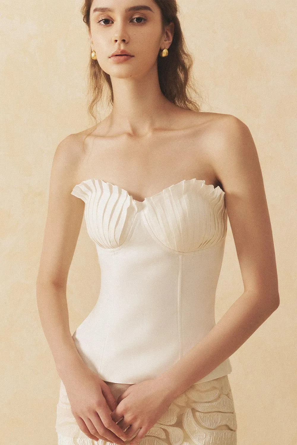 Elora Bodycon Chest Cup Organza Top