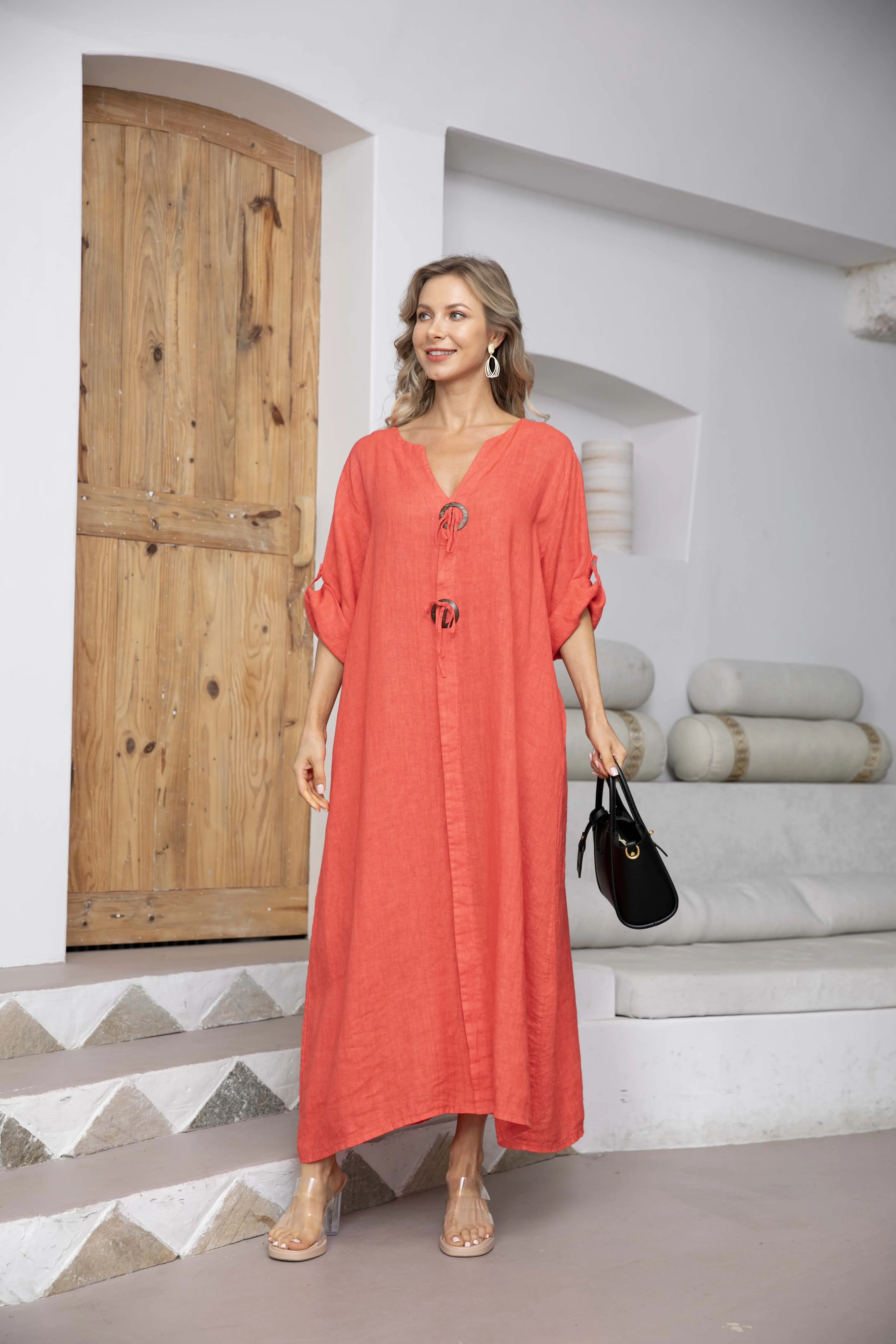 Emilia's Coconut Button Dress