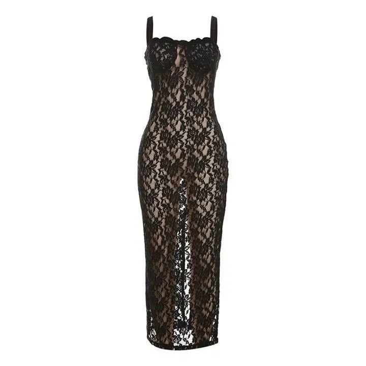 Floral Lace Cami Maxi Dress