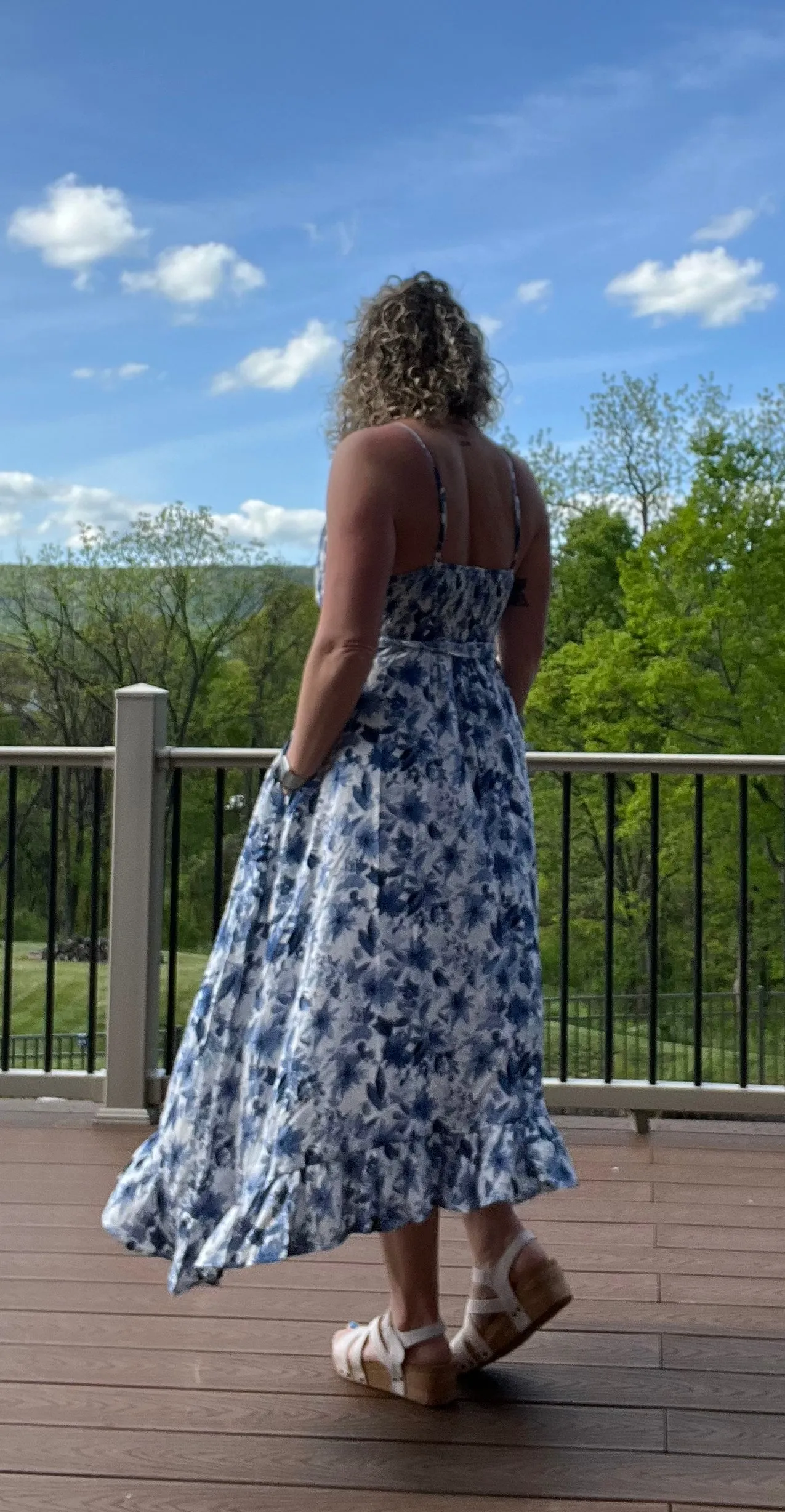 Floral ruffle frill dress