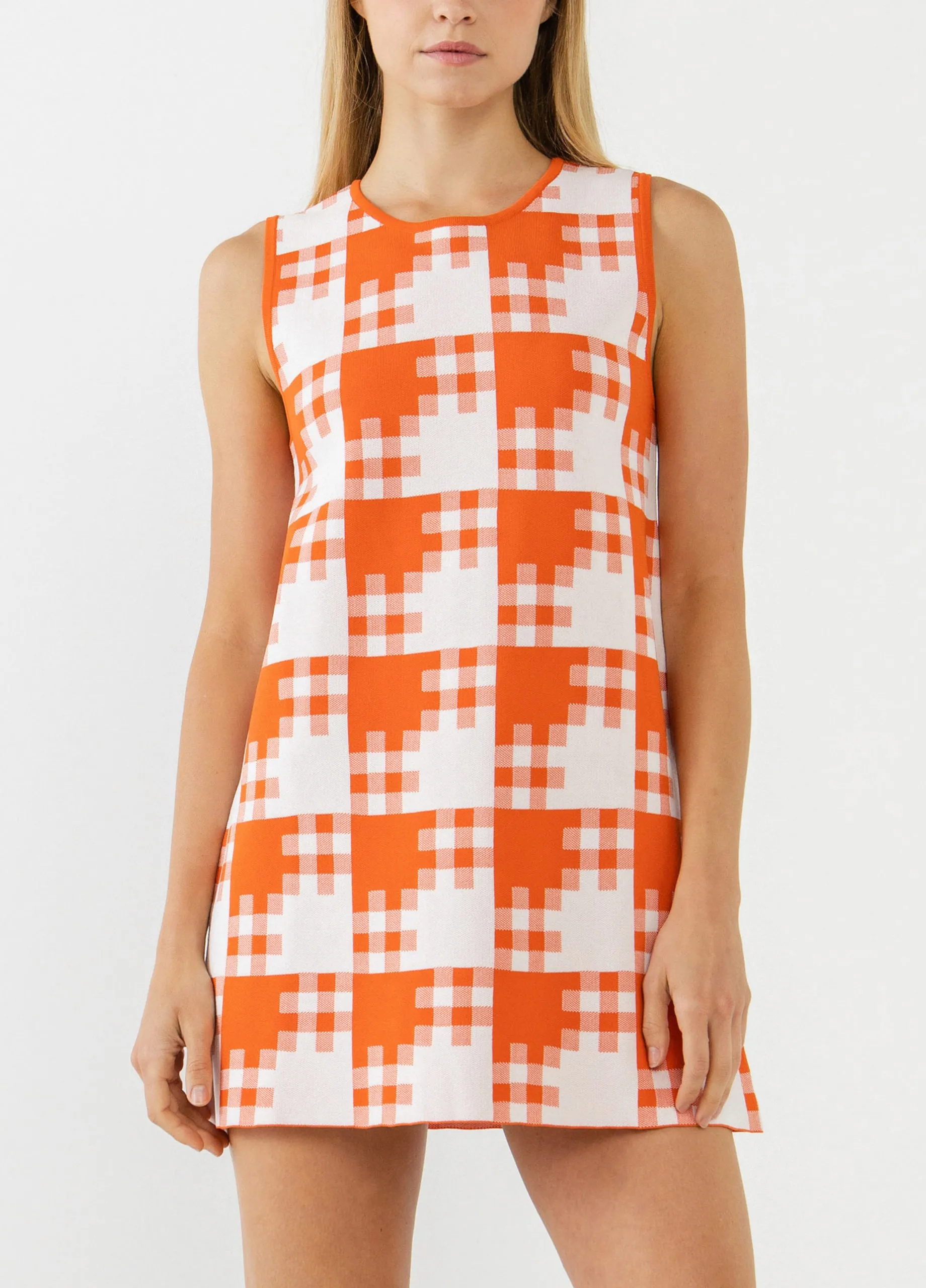 Gingham Check Shift Dress