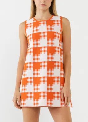 Gingham Check Shift Dress
