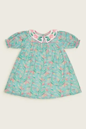 Girls Floral Print Cotton Dress