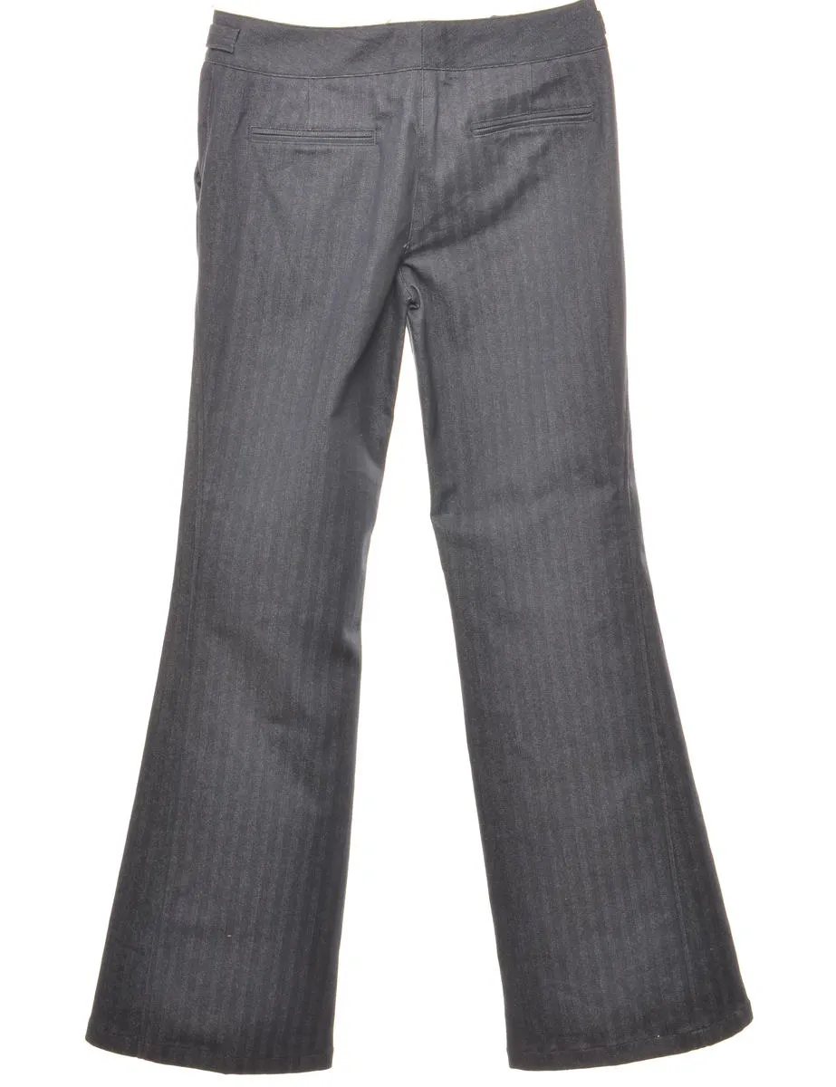 Grey Striped Flared Jeans - W32 L34