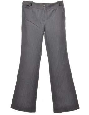 Grey Striped Flared Jeans - W32 L34