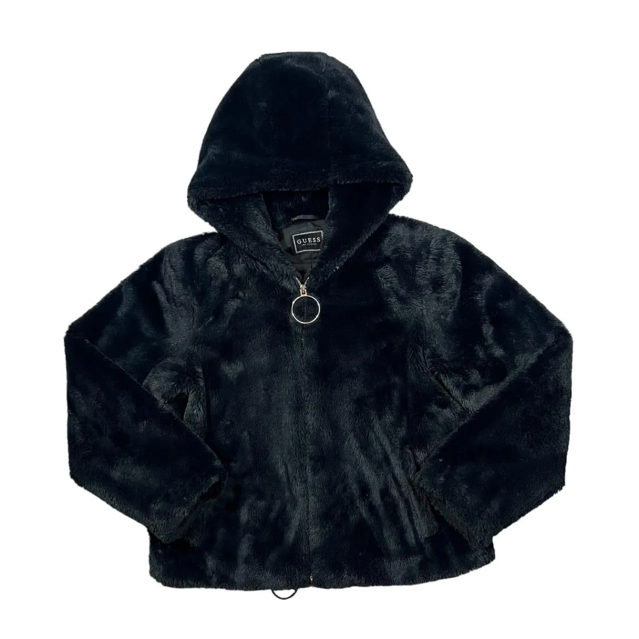 GUESS Los Angeles Big Spellout Soft Touch Fleece Zip Hoodie Jacket