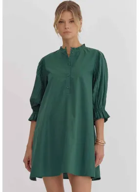 Half Sleeve Mini Dress in Forest by Entro