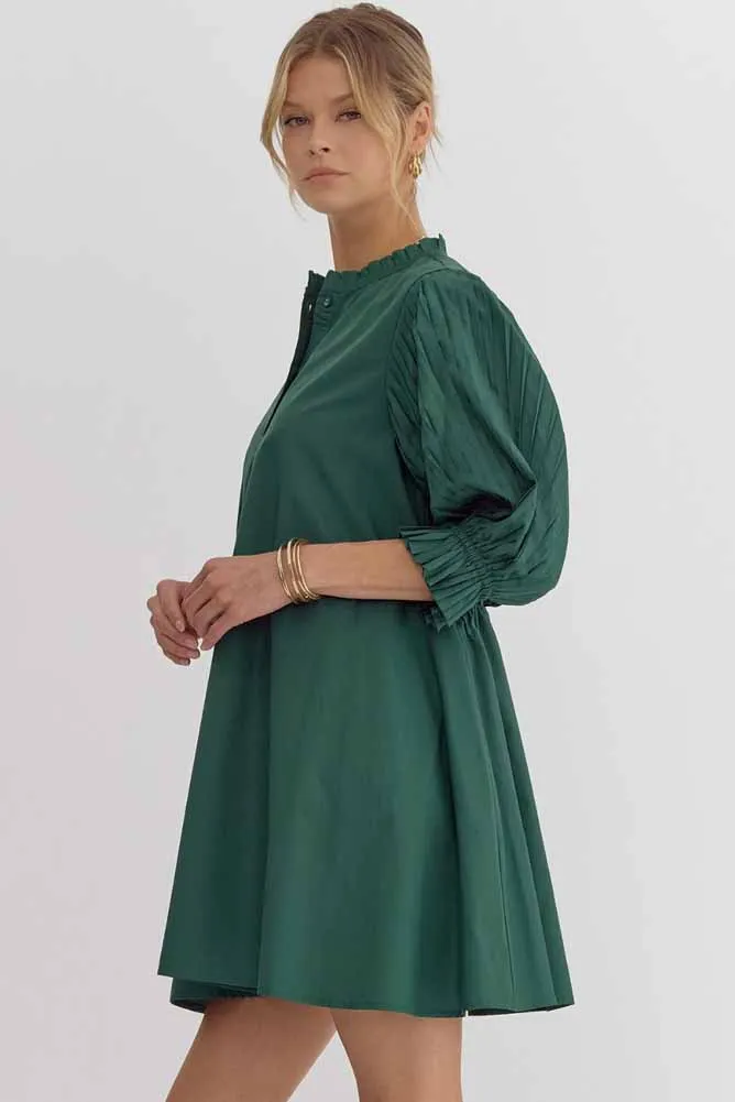 Half Sleeve Mini Dress in Forest by Entro