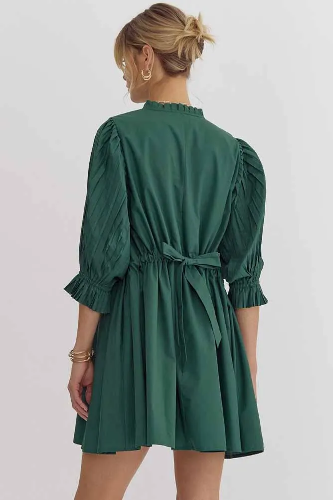 Half Sleeve Mini Dress in Forest by Entro