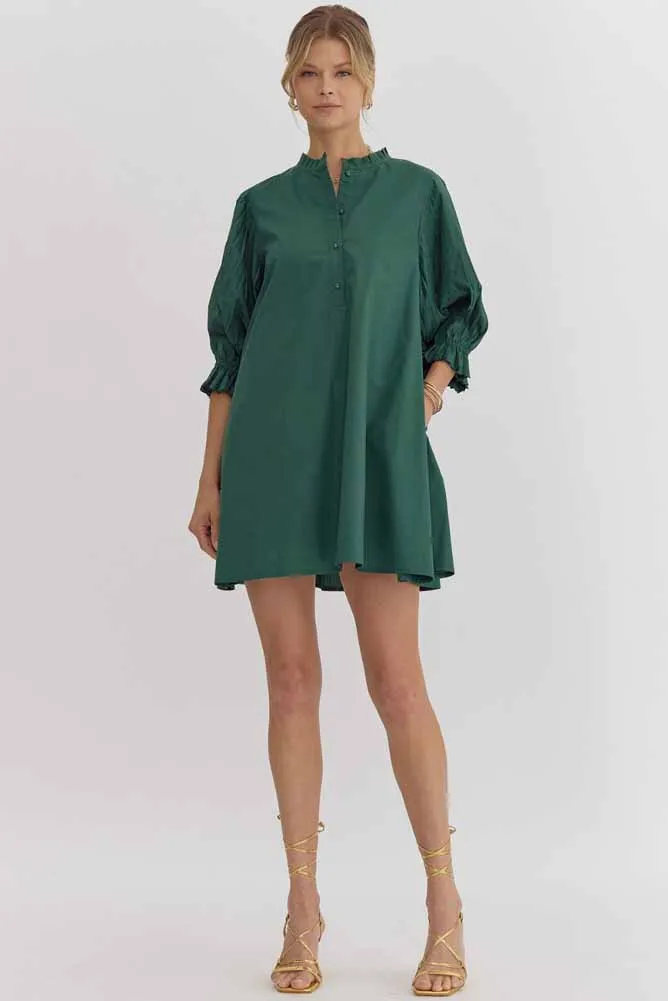 Half Sleeve Mini Dress in Forest by Entro